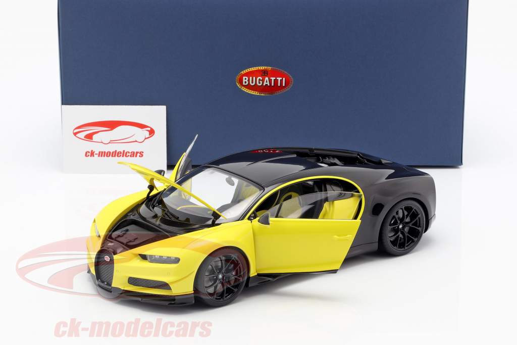 Bugatti Chiron Opførselsår 2017 gul / sort 1:18 AUTOart