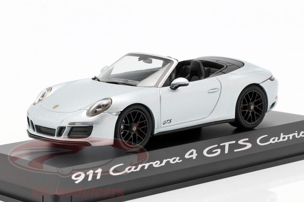 Porsche 911 (991 II) Carrera 4 GTS カブリオレ ロジウム 銀 メタリック 1:43 Herpa