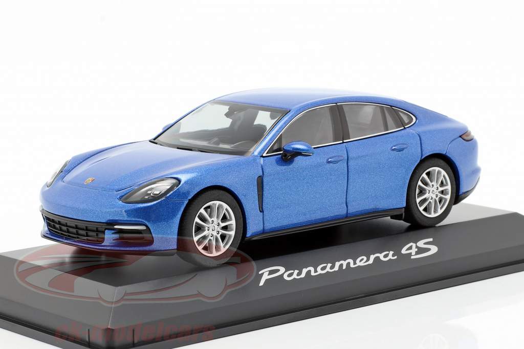 Porsche Panamera 4S (2. Gen.) Byggeår 2016 safir blå metallisk 1:43 Herpa