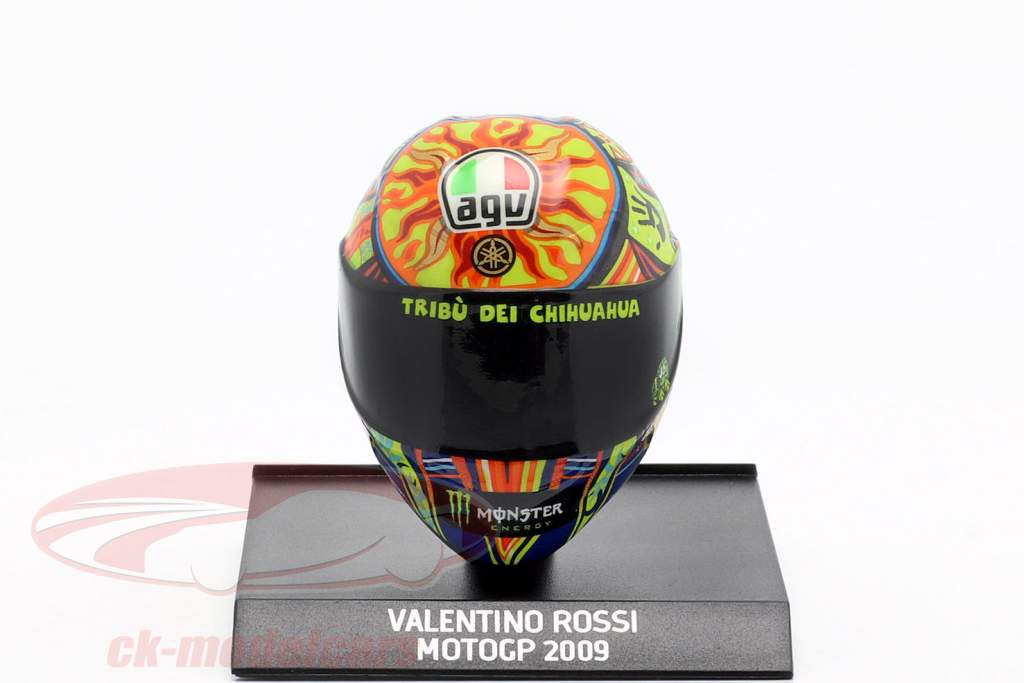Valentino Rossi verdensmester MotoGP 2009 AGV hjelm 1:10 Minichamps
