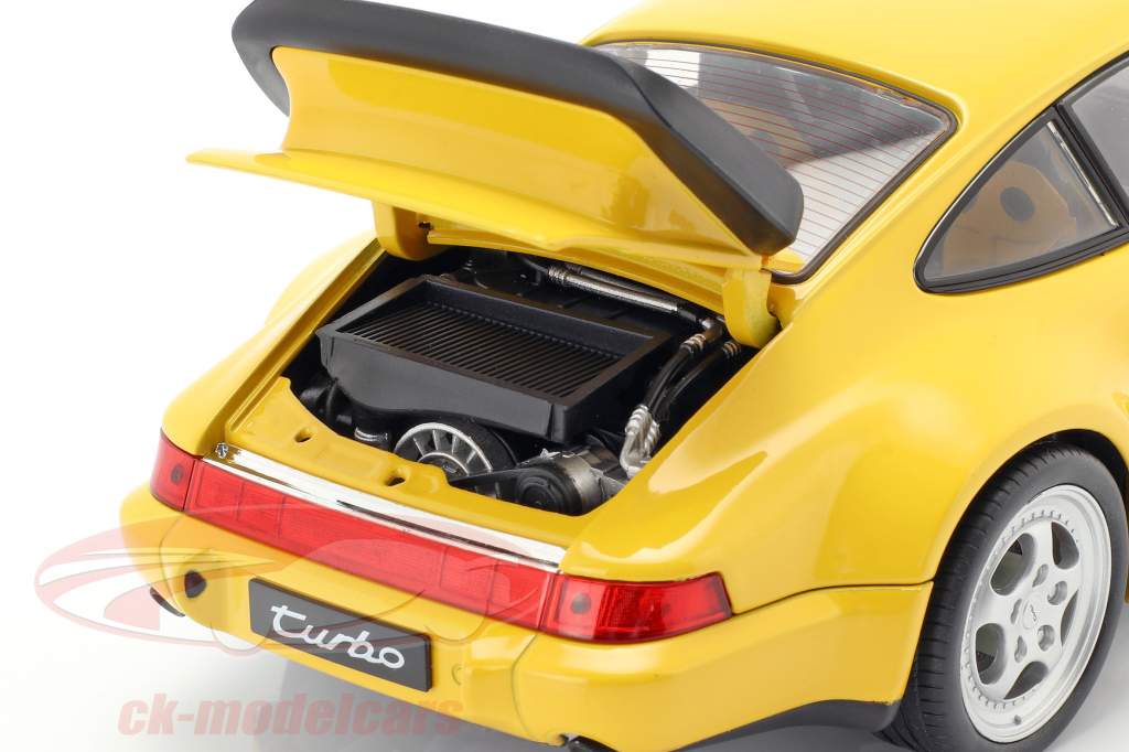 Porsche 964 Turbo amarelo 1:18 Welly