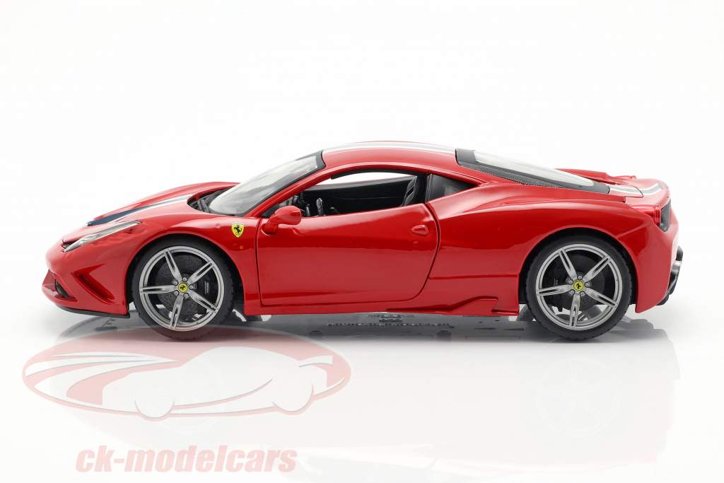 Ferrari 458 Speciale rød / Hvid / blå 1:18 Bburago