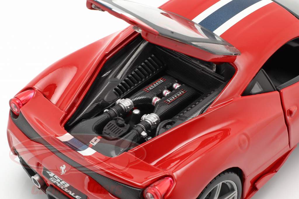 Ferrari 458 Speciale rosso / Bianco / blu 1:18 Bburago