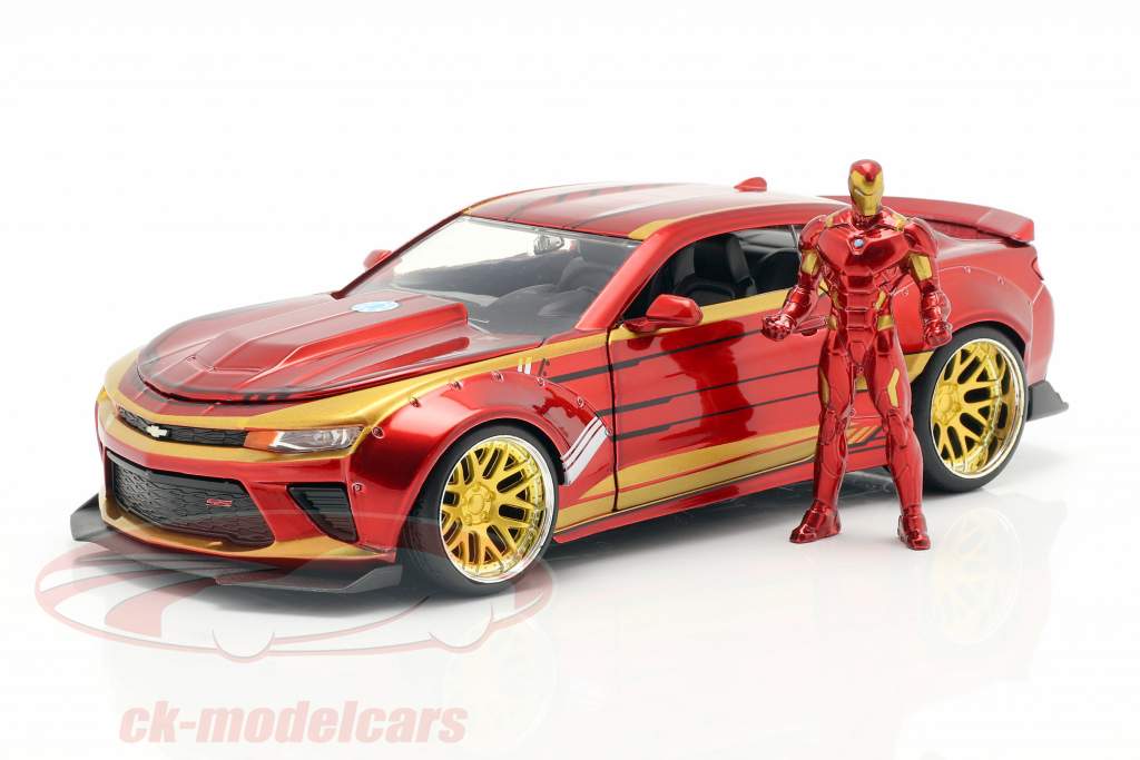 Chevrolet Camaro 2016 con cifra Iron Man Marvel's The Avengers rosso / oro 1:24 Jada Toys