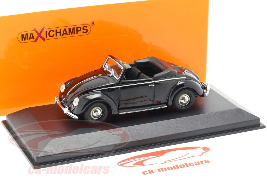 Volkswagen VW Hebmüller cabriolé ano de construção 1950 preto 1:43 Minichamps