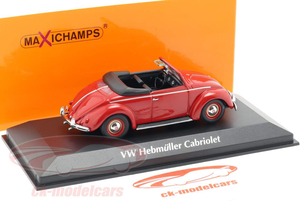 Volkswagen VW Hebmüller Cabriolet year 1950 red 1:43 Minichamps