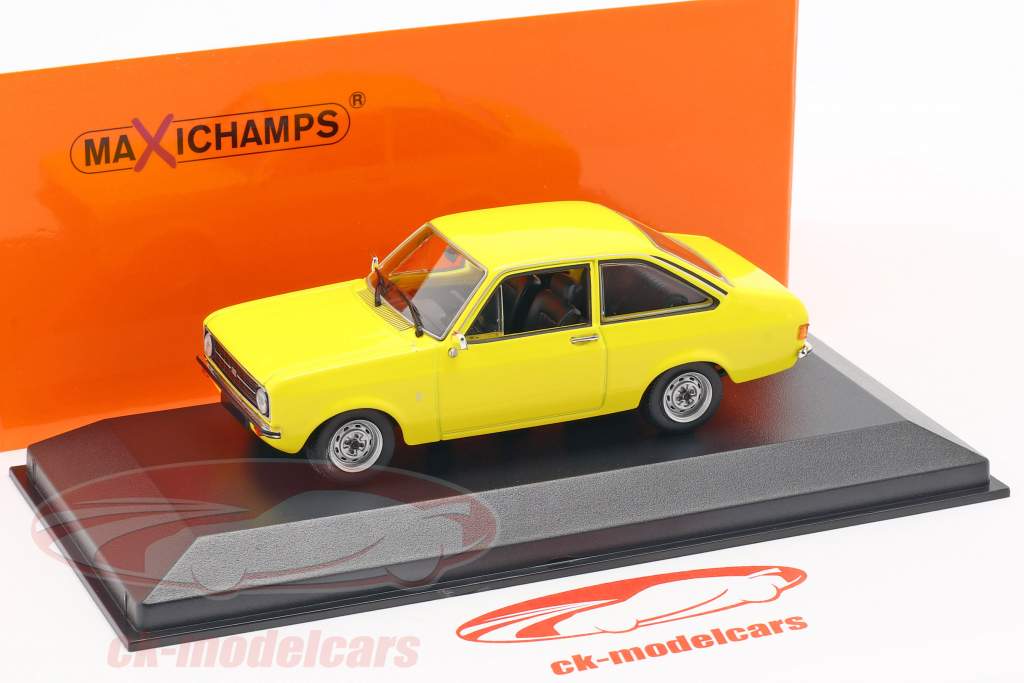 Ford Escort ano de construção 1975 amarelo 1:43 Minichamps