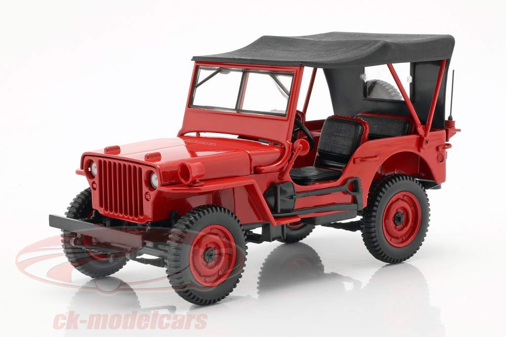 Jeep Willys year 1942 red 1:18 Norev