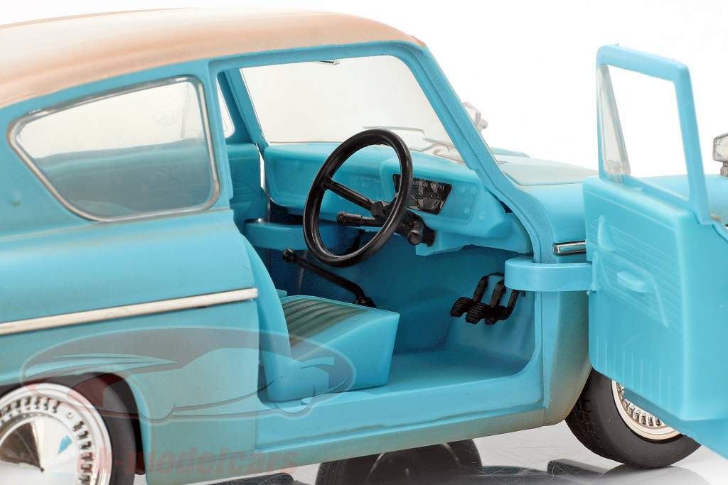Ford Anglia ano de construção 1959 com Harry Potter figura azul claro 1:24 Jada Toys