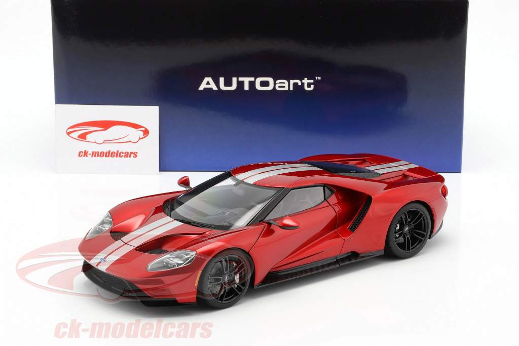 Ford GT year 2017 liquid red / silver 1:18 AUTOart