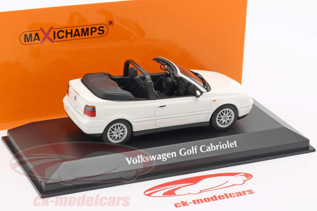 Volkswagen VW Golf IV 敞篷车 建造年份 1998 白 1:43 Minichamps