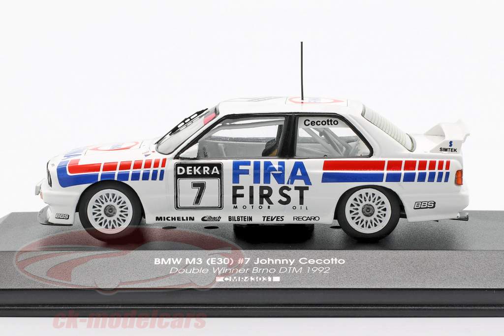 BMW M3 (E30) #7 tweevoudig winnaar Brno DTM 1992 Johnny Cecotto 1:43 CMR