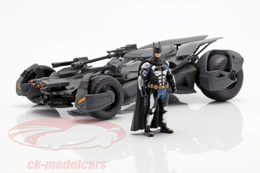 Batmobile met Batman figuur film Justice League (2017) grijs 1:24 Jada Toys