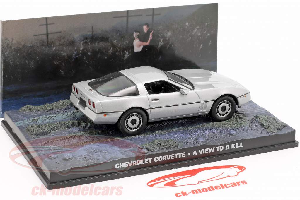 Chevrolet Corvette James Bond Movie Car Im Angesicht des Todes silber 1:43 Ixo