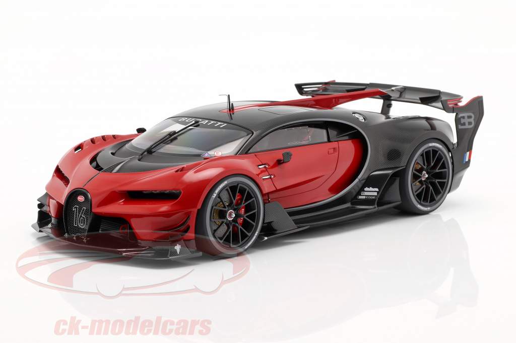 Autoart 1 18 Bugatti Vision Gt Year 15 Italian Red Carbon Black 709 Model Car 709