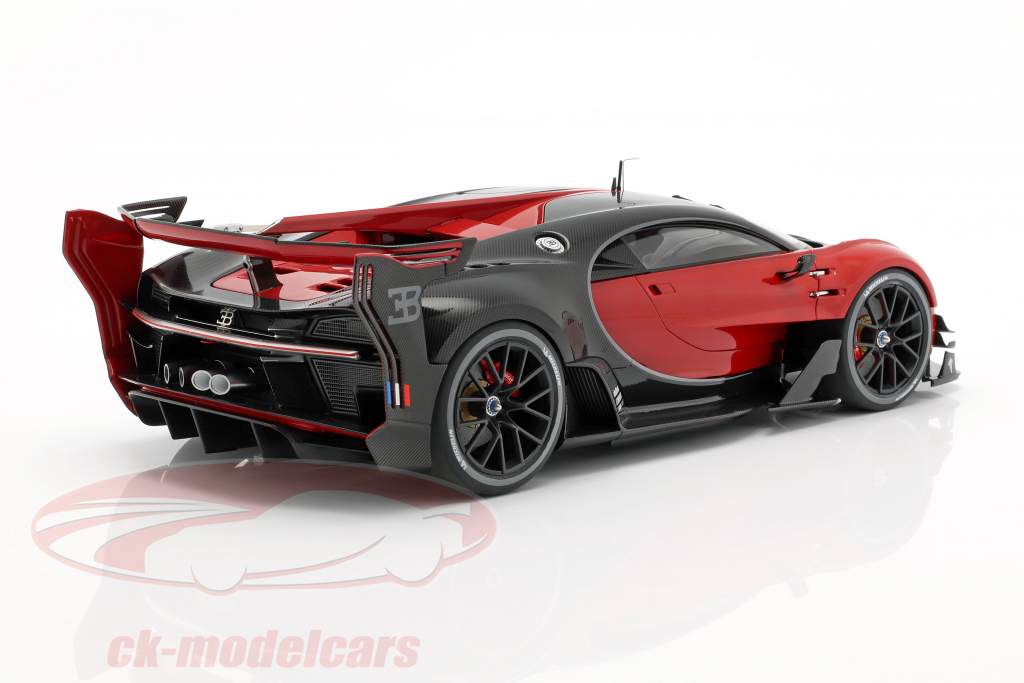 Autoart 1 18 布加迪视力gt 建造年份15 Italian 红 Carbon 黑奥图亚709 模型汽车709