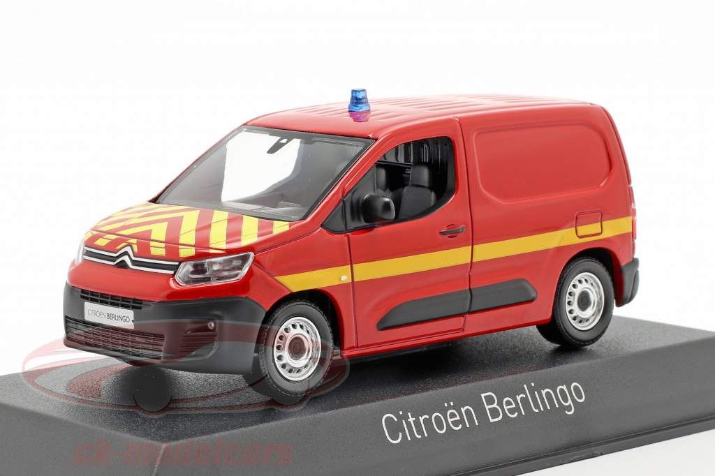 Citroen Berlingo Van Feuerwehr Baujahr 2018 rot / gelb 1:43 Norev
