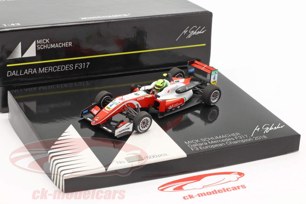 Mick Schumacher Dallara F317 #4 formule 3 champion 2018 1:43 Minichamps