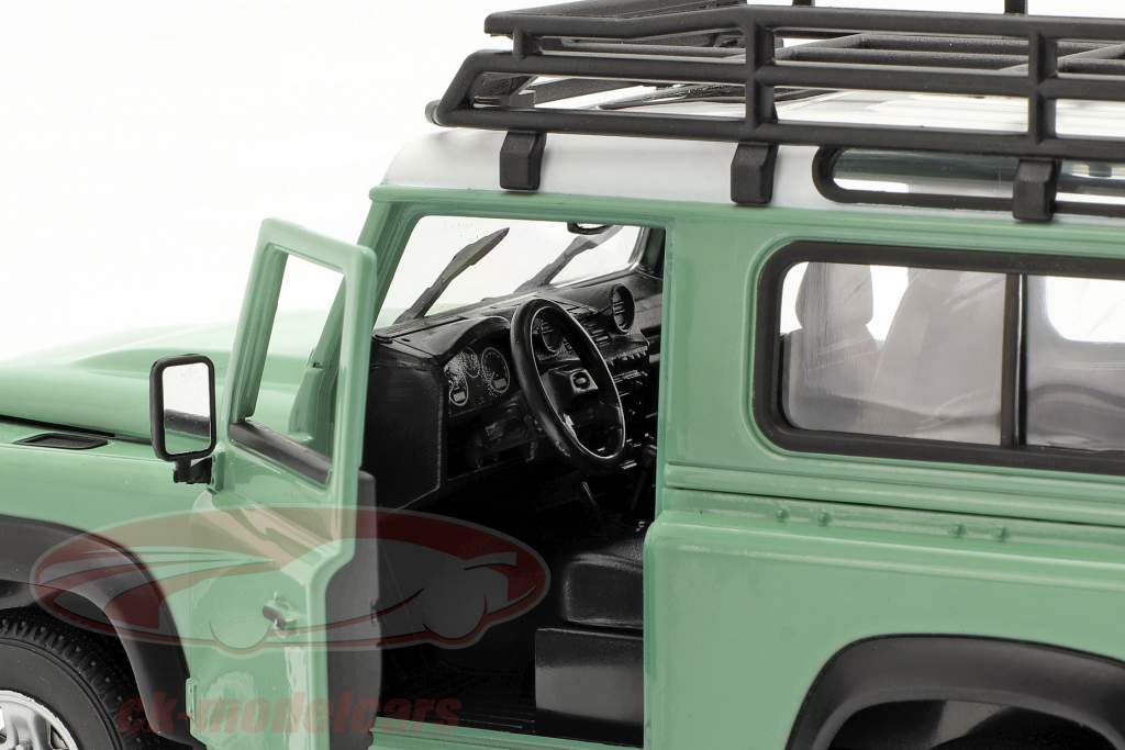 Land Rover Defender mit Dachträger grün / weiß 1:24 Welly