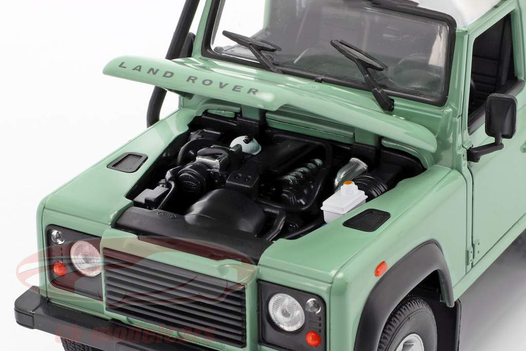 Land Rover Defender avec toit étagère vert / blanc 1:24 Welly