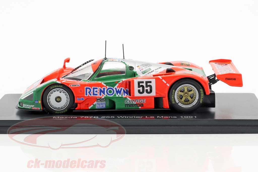 Spark 1:64 Mazda 787 B No.55 ganador 24H Le Mans 1991 automóvil de fundición 