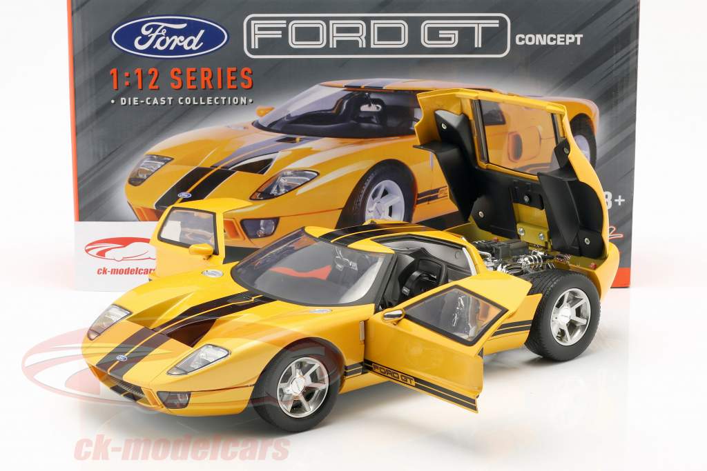 Ford GT Concept Car 2004 geel / zwart 1:12 MotorMax