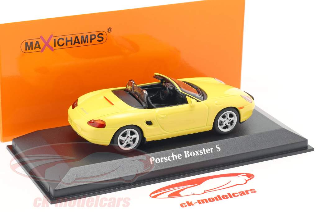 Porsche Boxster S Cabriolet Baujahr 1999 gelb 1:43 Minichamps
