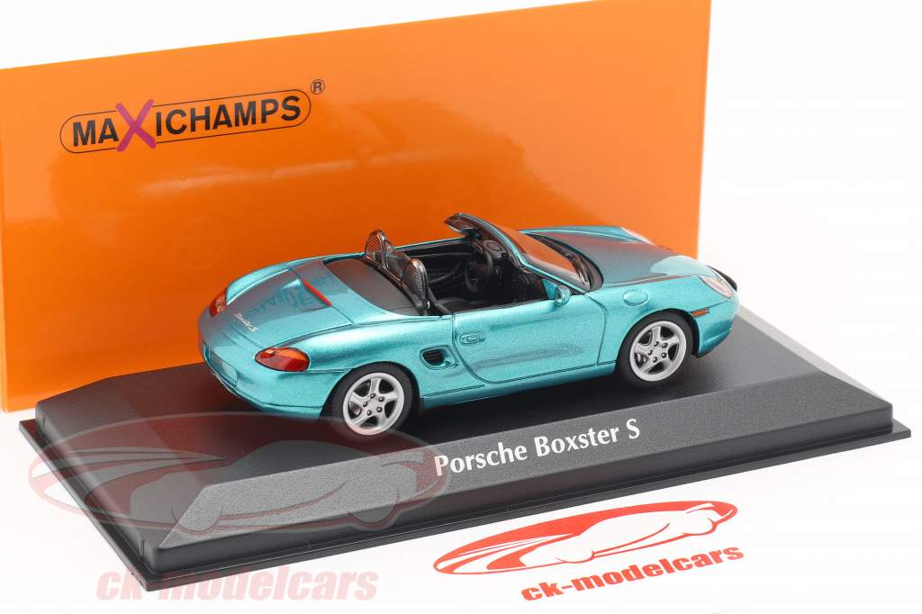 Porsche Boxster S Cabriolet year 1999 turquoise metallic 1:43 Minichamps