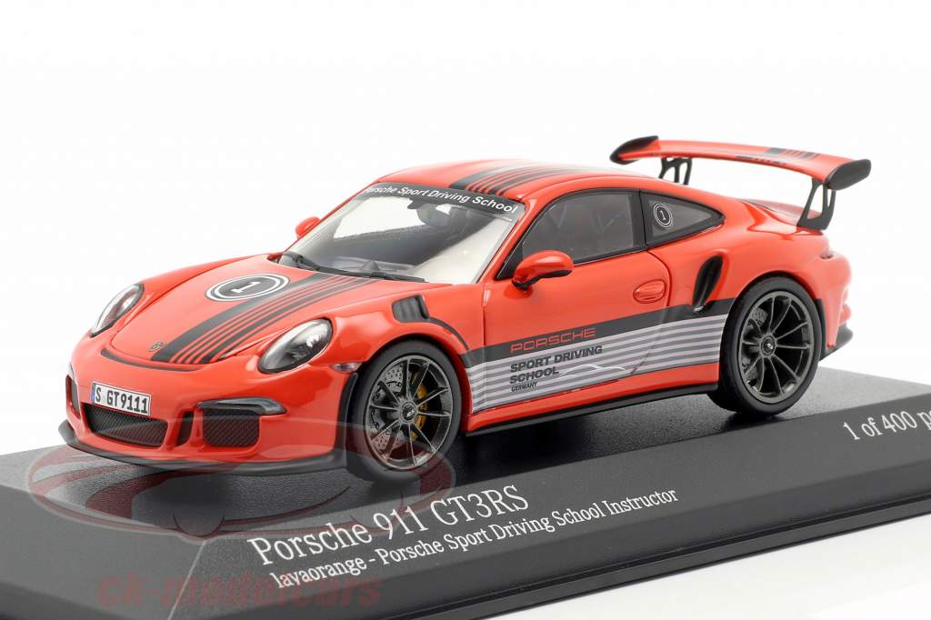 Porsche 911 (991) GT3 RS Porsche Sport Driving School Instructor 2014 lava orange 1:43 Minichamps