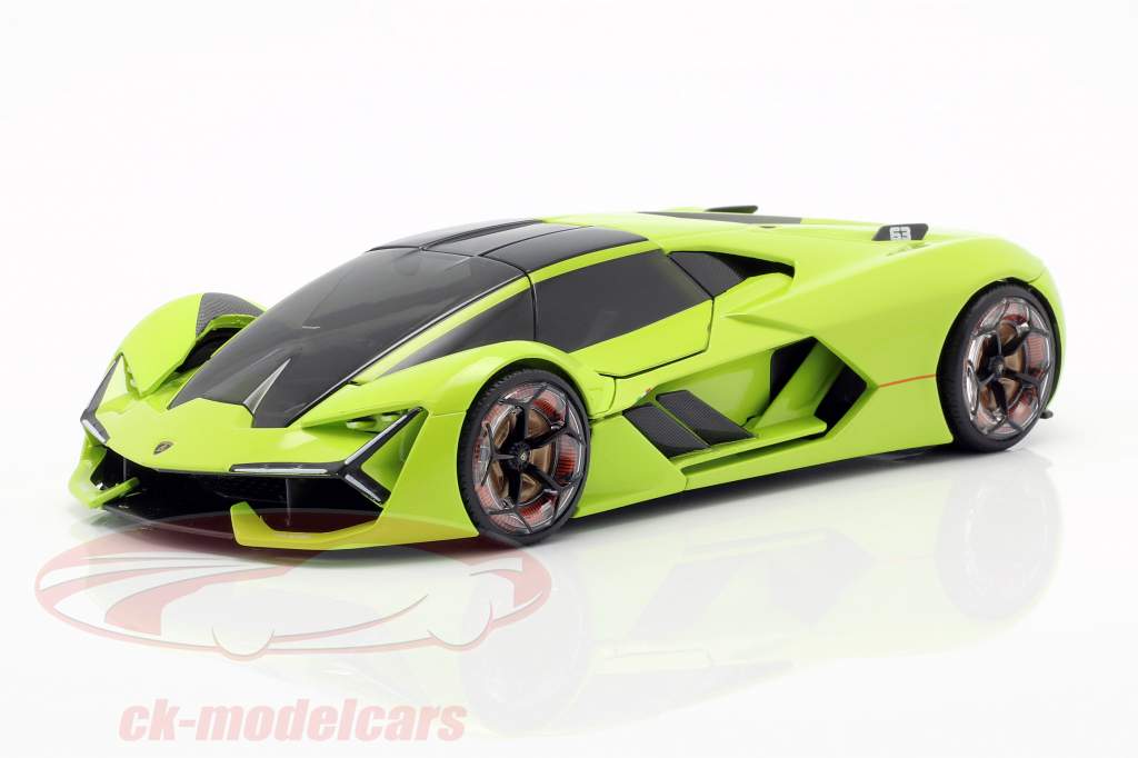 Bburago Lamborghini Terzo Millennio 1/24 - Voiture De Collection Verte - Modèle Avec Portes Ouvrantes