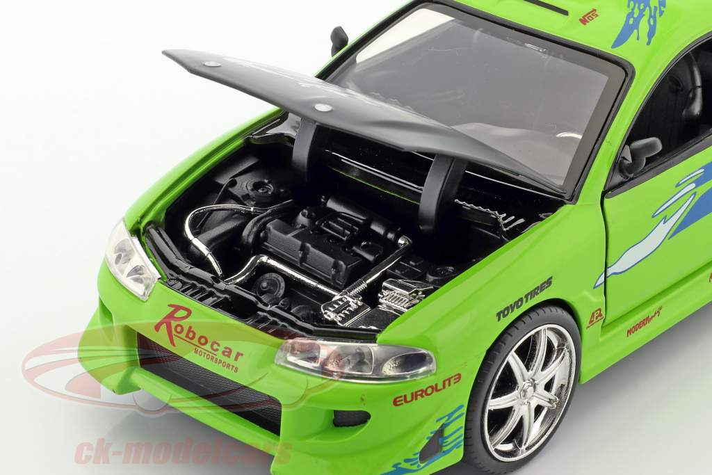 Brian's Mitsubishi Eclipse The Fast and the Furious 2001 зеленый 1:24 Jada Toys