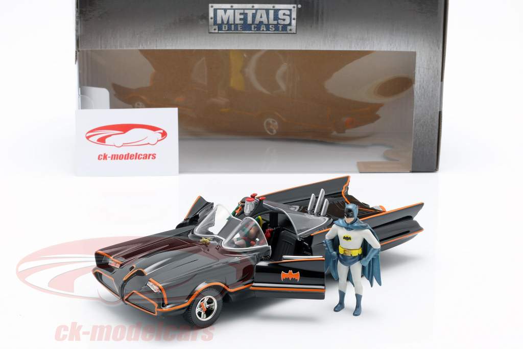 Batmobile with Batman and Robin figure Classic TV-Serie 1966 1:24 Jada Toys