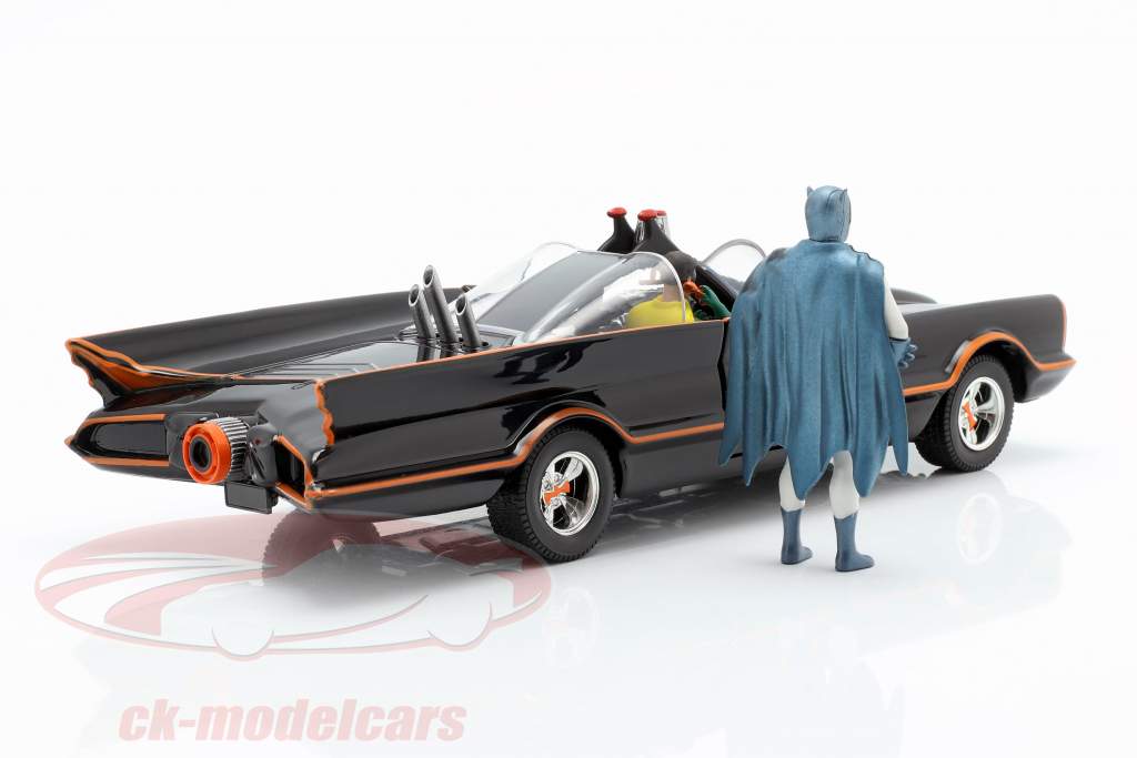 Batmobile con Batman e Robin cifra Classic TV-Serie 1966 1:24 Jada Toys