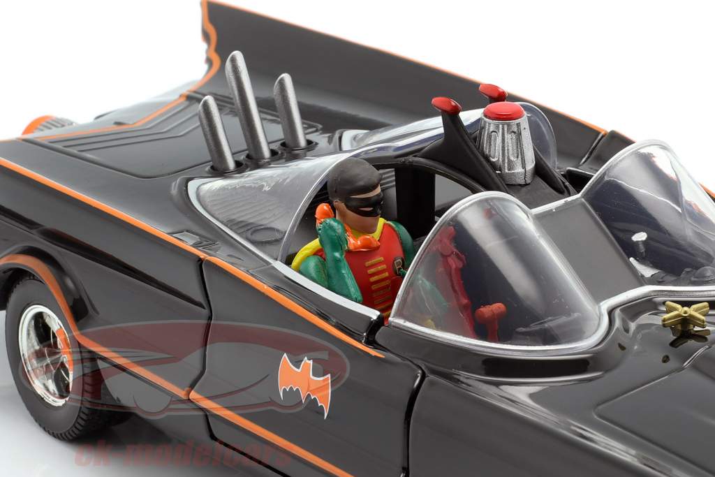 Batmobile com Batman e Robin figura Classic TV-Serie 1966 1:24 Jada Toys