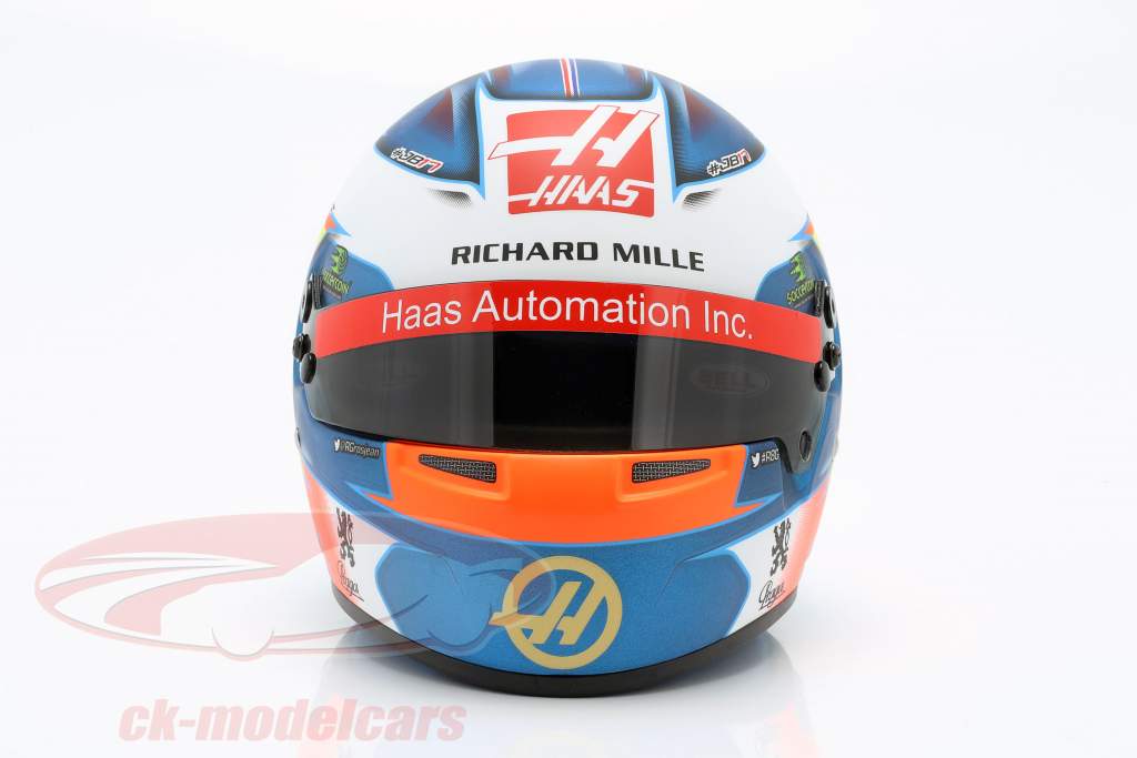 Romain Grosjean Haas VF-19 #8 fórmula 1 2019 casco 1:2 Bell