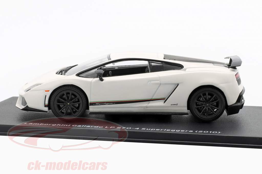 Lamborghini Gallardo LP570-4 Superleggera Byggeår 2010 hvid 1:43 Leo Models