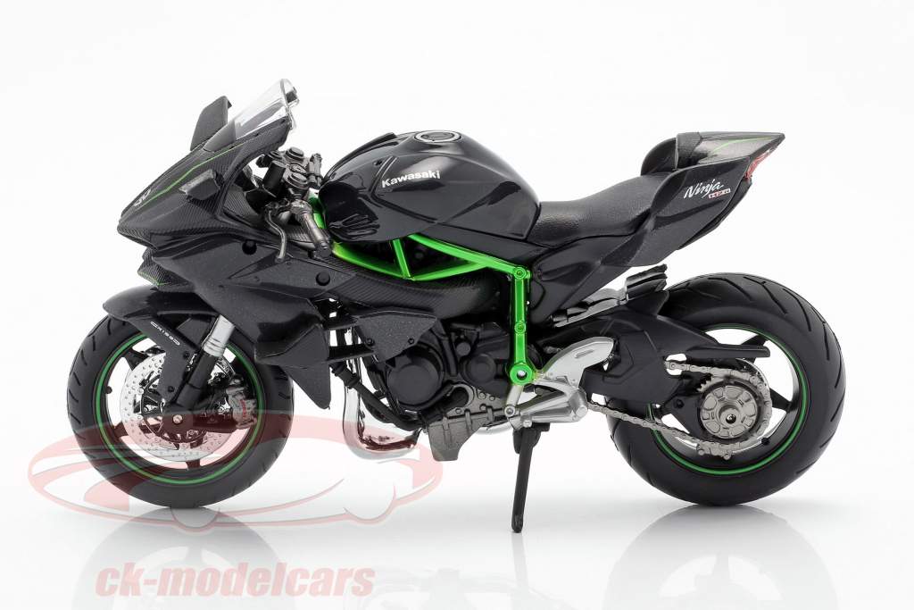 Kawasaki Ninja H2R preto / cinza escuro / verde 1:12 Maisto