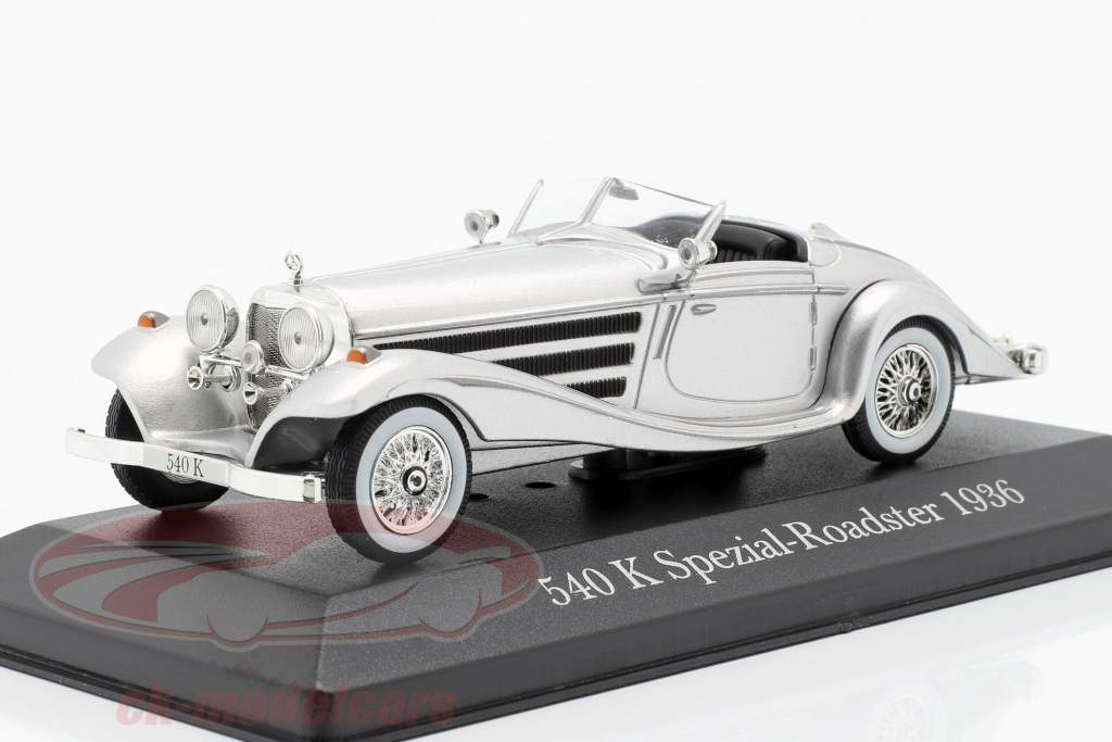 Mercedes-Benz 540K Spezial-Roadster (W29) Baujahr 1936 silber 1:43 Atlas