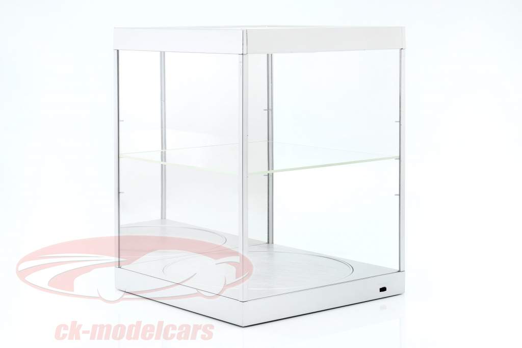 Einzelvitrine mit LED-Beleuchtung, Spiegel und Drehteller für 