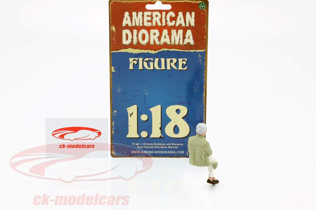 Zitten Oud Stel Figuur #2 1:18 American Diorama