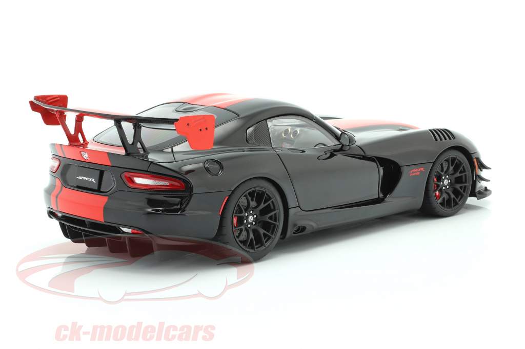AUTOart 1/18 Dodge Viper ACR 71732 &ndash; Nero/Rosso Strisce &ndash; Modello Auto Diecast Nuovo