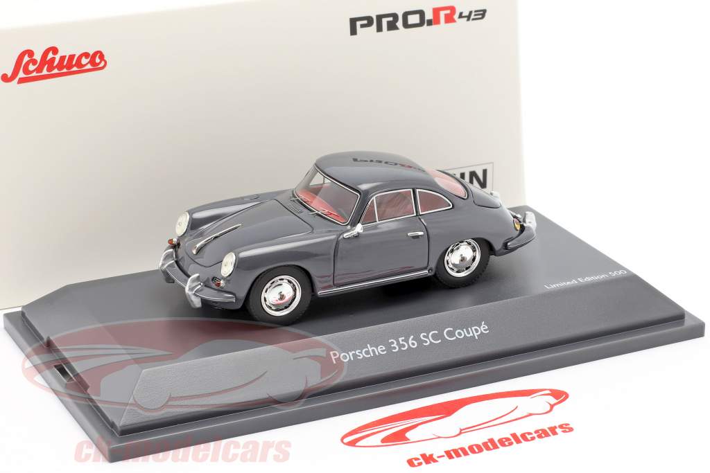 SCHUCO 450879500 Porsche 356 SC Coupé Gris 1/43 Voiture Miniature Collection 
