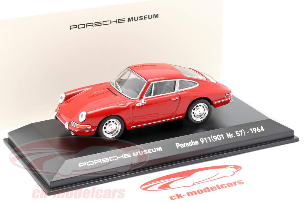 Porsche 911 (901 Nr. 57) Bouwjaar 1964 rood 1:43 Welly