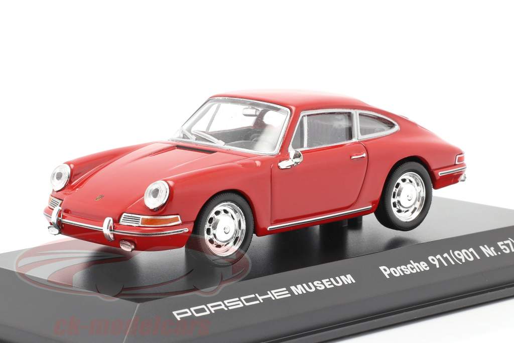 Porsche 911 901 Coupe 1965 rot Museum 1:43 Welly diecast 