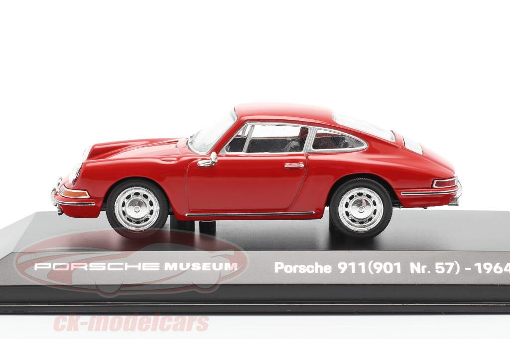 Porsche 911 (901 Nr. 57) Année de construction 1964 rouge 1:43 Welly