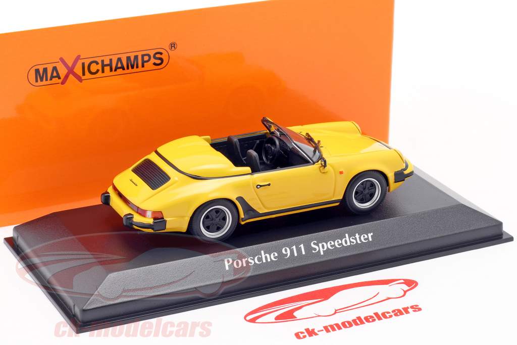 Porsche 911 Speedster Bouwjaar 1988 geel 1:43 Minichamps