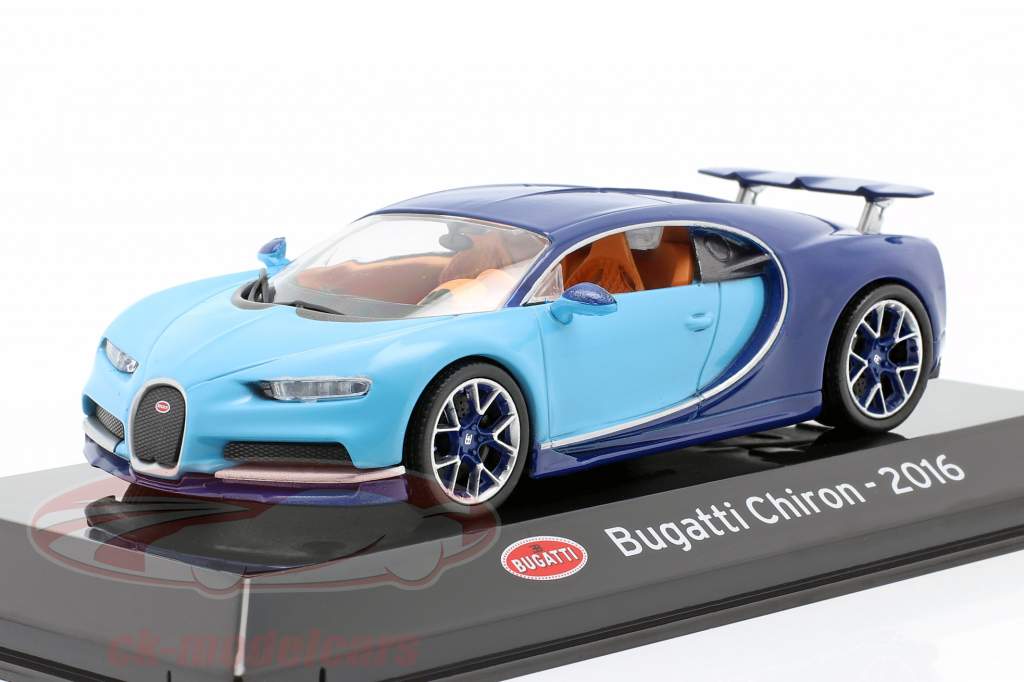 Bugatti Chiron Год постройки 2016 свет синий / темный синий 1:43 Altaya