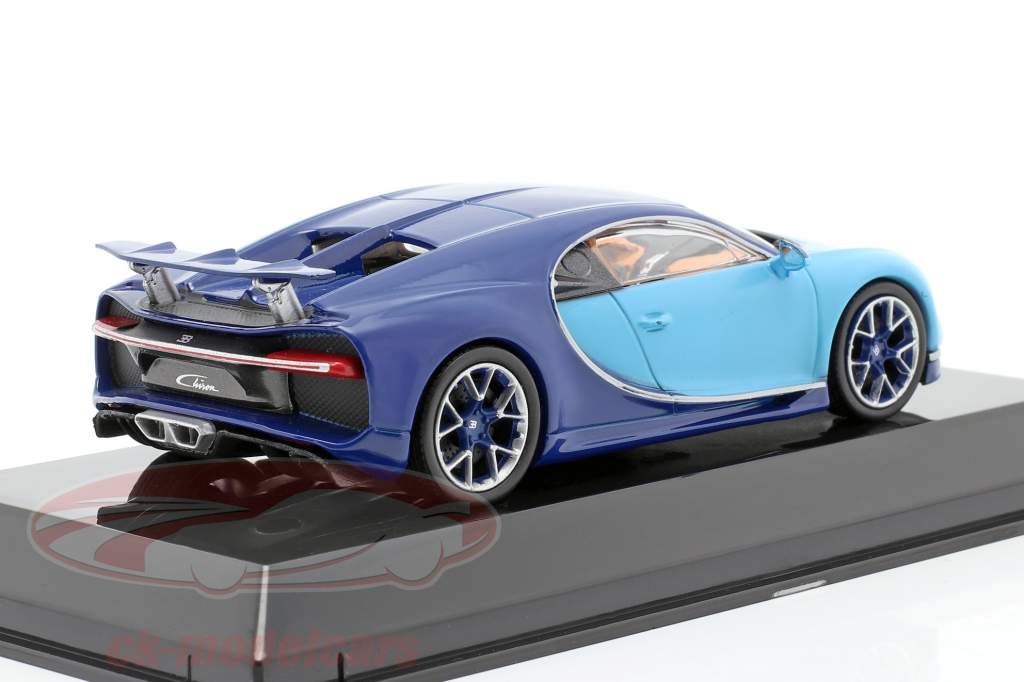 Bugatti Chiron Bouwjaar 2016 licht blauw / donker blauw 1:43 Altaya
