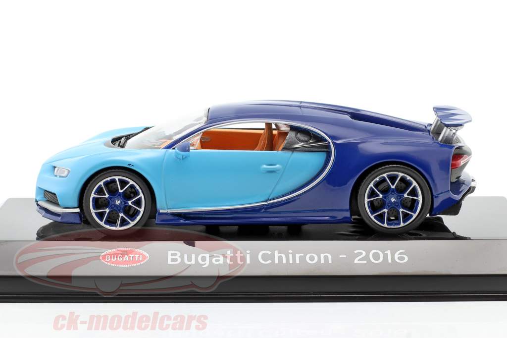 Bugatti Chiron Ano de construção 2016 luz azul / escuro azul 1:43 Altaya