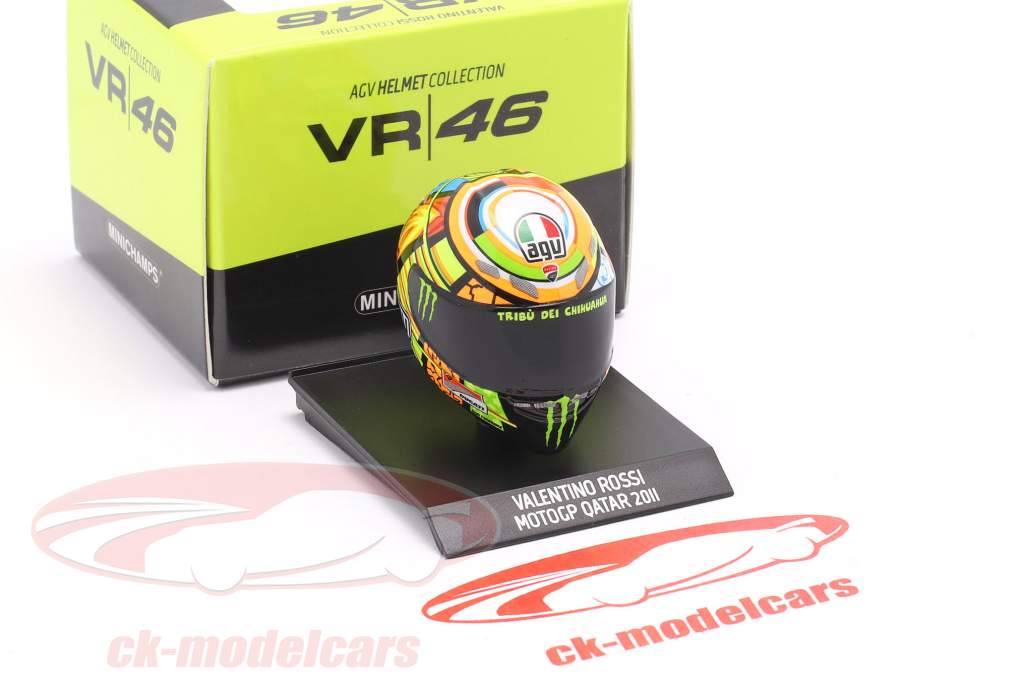 Valentino Rossi MotoGP 卡塔尔 2011 AGV 头盔 1:10 Minichamps
